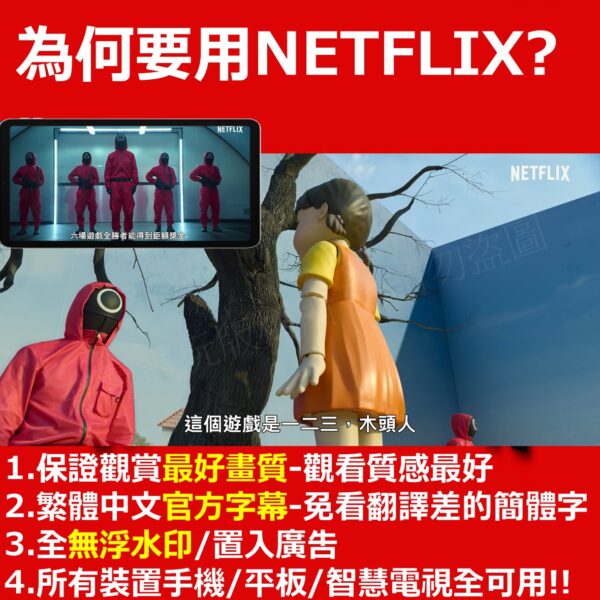 Netflix 帳號共享 獨享 4K 網飛 奈飛 不鎖區 影音串流平台 合租帳號 企業經營號